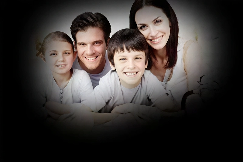 Family portrait with two children