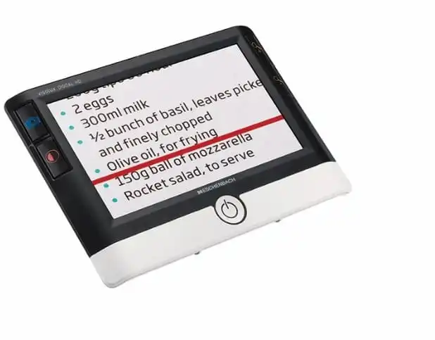 Recipe displayed on a black and white device.