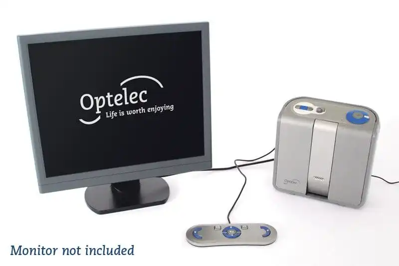 Optelec device with a monitor and controller.