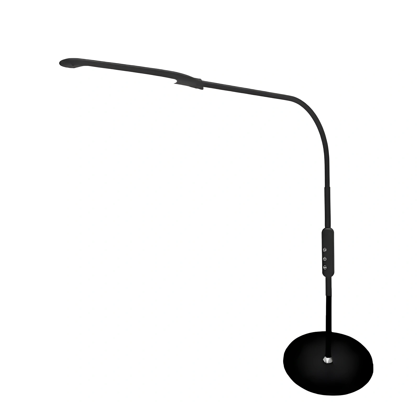 Sleek black desk lamp with adjustable neck.