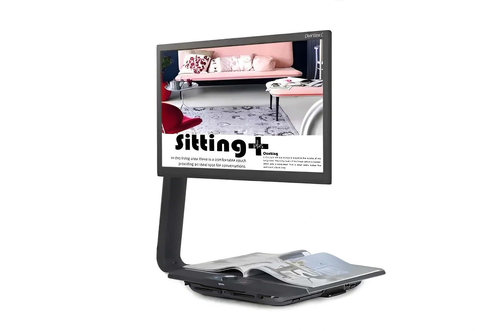 Magazine scanner displaying a living room image.