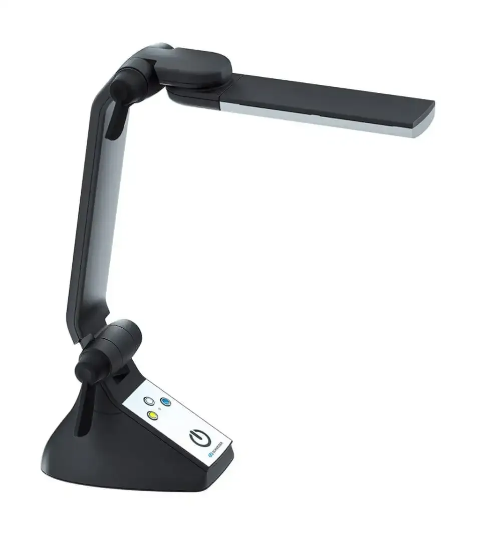Black adjustable LED desk lamp.