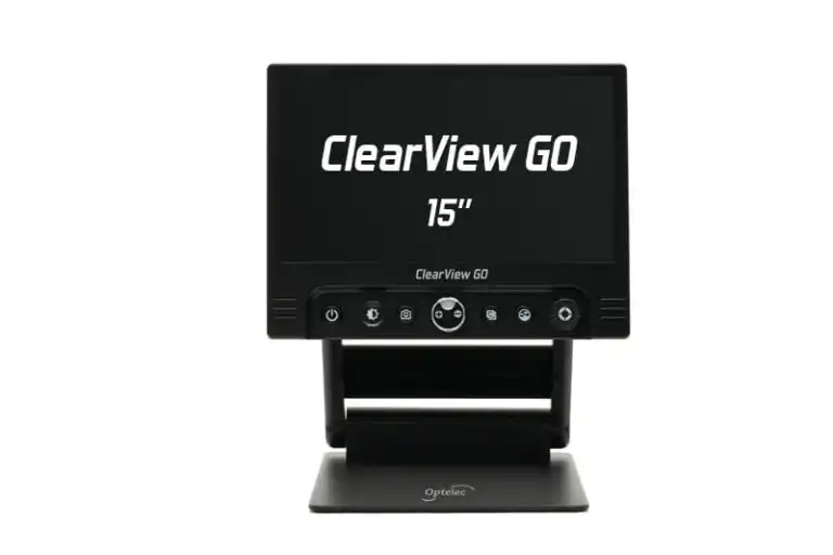ClearView GO 15-inch electronic magnifier display.